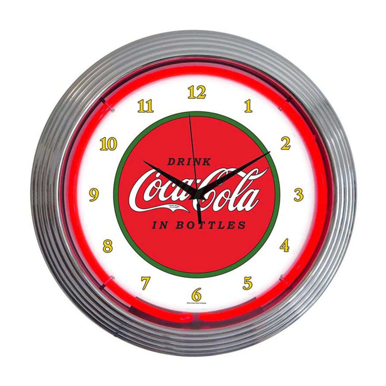 Neonetics Home Indoor Restaurant Kitchen Decorative Coca-Cola 1910 Classic Neon Wall Clock